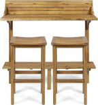 Christopher Knight Home Caribbean Outdoor Acacia Wood Balcony Bar Set, 3-Pcs Set by ChristopherKnightHome