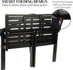 Plow & Hearth Weatherproof Lutyens Eucalyptus Wood Garden Bench | Foldable - Image 4