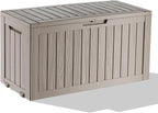 75 Gallon Waterproof Outdoor Storage Box, Resin Deck Box, Lockable Outside by MAIUSCOLI