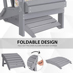 Sundale Outdoor Folding Plastic Adirondack Ottoman, All-Weather Adirondack - Image 4