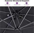 PURPLE LEAF 8 Feet Patio Umbrella Outdoor Cantilever Square Umbrella Aluminum - Image 3