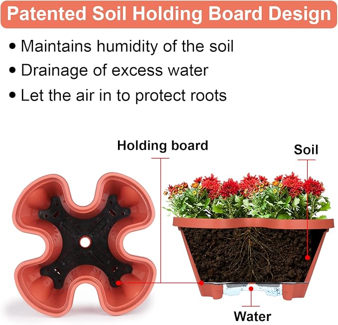 GameXcel Vertical Planter 4 Tier Stackable Planters Garden Planters Strawberry - Image 3