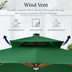Best Choice Products 10ft Square Cantilever Patio Umbrella w/Base Included - Image 7