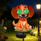 Dog Solar Garden Stakes with Cute Moving Eyeball Lights by YHSOLAR