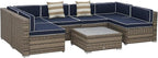 Outsunny 7 Piece Patio Furniture Set, Wicker Outdoor Sectional Sofa Set by Outsunny