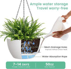 13 Inch 2 Pack Large Self Watering Hanging Planters - Image 3