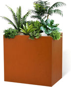 Rusted Metallic Heavy Rectangular Planter 30" x 12" x 24" by DISCOVERINGBEAUTY
