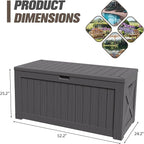 JUMMICO 120 Gallon Resin Deck Box, Large Outdoor Storage Box Waterproof & - Image 7