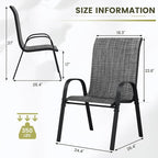 UDPATIO Patio Chairs Set of 8, Stackable Outdoor Dining Chairs - Image 3