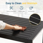 Wisteria Lane Outdoor Furniture Patio Coffee Table, Rectangle Outdoor Coffee - Image 4