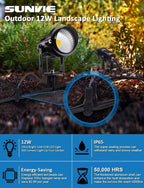 SUNVIE 12W Low Voltage LED Landscape Lights - Image 3