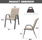 Patio Chairs Set of 4, Stackable Outdoor Dining Chairs - Image 7