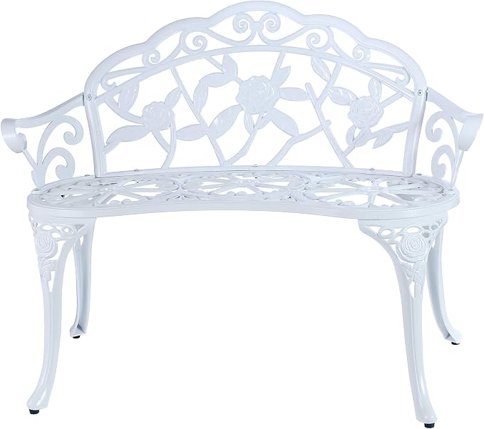 Mandolin Outdoor Benc Park Garden Chair, All Chair Anti Rust Cast Aluminum - Image 3