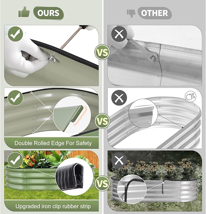 Galvanized Raised Garden Bed Outdoor- 2 Pcs Raised Beds - Image 4