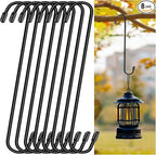 8 Pack 12 Inch Large S Hooks for Hanging Plants, Bird House and Clothes by Dpyrrhic