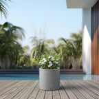 Kante 12.6" Dia Round Concrete Planter, Modern Style Large Cylindrical Plant Pot - Image 7