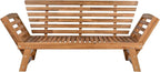 Merax Patio Sofa, Outdoor Adjustable Wooden Daybed, Chaise Lounge - Image 9