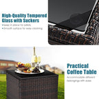Tangkula 3 Pieces Patio Furniture Set, PE Rattan Wicker 3 Pcs Outdoor Sofa Set - Image 6