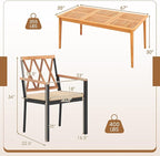 Tangkula 7 Piece Wood Outdoor Dining Set - Image 4