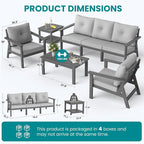 7-Piece HDPE Patio Furniture Set, Outdoor Sectional Sofa Set, All Weather - Image 6