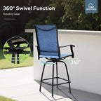 MFSTUDIO Outdoor Bar Stools Set of 6, Swivel Bar Height Patio Chairs Outdoor - Image 4