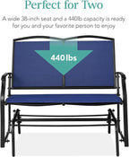 Best Choice Products 2-Person Outdoor Patio Swing Glider Steel Bench Loveseat - Image 6