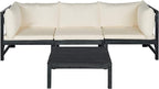 SAFAVIEH Outdoor Collection Lynwood Dark Slate Grey and Beige Modular Outdoor by SAFAVIEH
