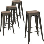 Devoko Metal Bar Stool 30'' Indoor Outdoor Stackable Barstools Modern by DEVOKO