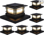 Dynaming 6 Pack Solar Post Cap Lights Outdoor, Fence Post Solar Lights Fit by Dynaming