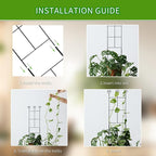 2 Pack 30'' Plant Trellis for Climbing Plants Indoors, Metal Garden Trellis for - Image 4