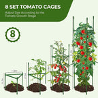 8PCS Tomato Cages for Garden, Tomato Trellis for Raised Garden Bed, 51.2" Tall - Image 2