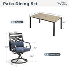 PHI VILLA 7 Pieces Outdoor Dining Set - Image 9