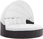 Modway Convene Wicker Rattan Outdoor Patio Retractable Canopy Round Poolside - Image 3