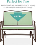 Best Choice Products 2-Person Outdoor Patio Swing Glider Steel Bench Loveseat - Image 6