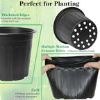 50-Pack 2.5 Gallon Flexible Plastic Plant Pots, Thickened Soft Seed Starting - Image 4