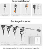 Outdoor Landscape Lighting, 4 Pack Outdoor Spotlights, LED Landscape Lights - Image 8