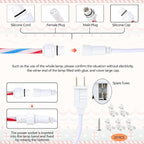 Jnaurb Christmas Candy Cane Lights, 66ft 480 LED Connectable White & Red & Blue - Image 4