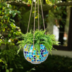 Ceramic Hanging Planter Mosaic Hanging Flower Pot Small Plant Pot - Image 4