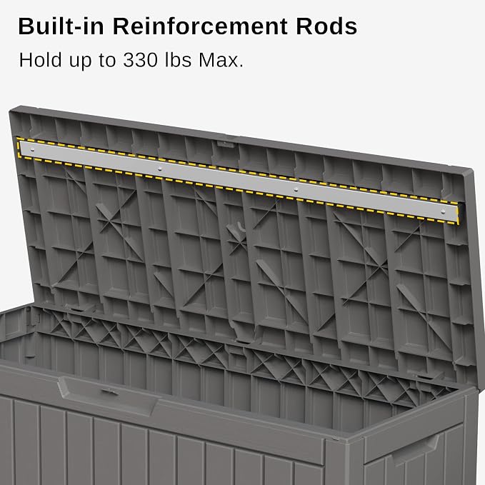 EAST OAK 60 Gallon Deck Box, Outdoor Storage Box - Image 5