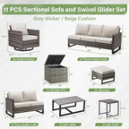 Belord Spacious 11 Pieces Patio Conversation Set - Image 2