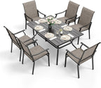 Sophia & William 7 Pieces Patio Dining Set, 6 Quick Dry Textilene Chairs and - Image 2