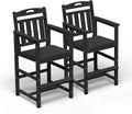 Outdoor Patio Tall Adirondack Bar Chairs Set of 2, All-Weather HDPE Bar Height by Suunyn