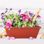 Window Box Planter, 12 Pack Plastic Vegetable Flower Planters Boxes 17 Inches - Image 2