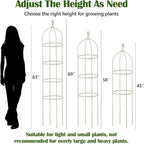 Garden Obelisk Trellis for Climbing Plants Outdoor 6 Ft Rose Bush Round Trellis - Image 3
