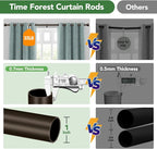 Curtain Rods for Windows 66 to 120, 1 Inch Adjustable Heavy Duty Long Window - Image 8