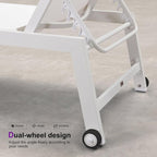 PURPLE LEAF Patio Lounge Chair 2 Pieces White Aluminum Outdoor Chaise Lounge - Image 7