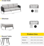 East Oak Patio Furniture Set, Outdoor Furniture Sectional Sofa Set - Image 8