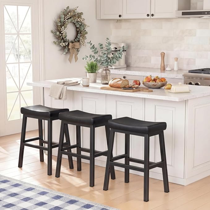 24 Inch Bar Stools Set of 2 for Kitchen Island, Kitchen Chairs Counter Height - Image 2