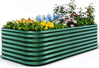 Quictent Galvanized Raised Garden Bed Kit, Strengthened by Crossbar, Dark Green by QUICTENT