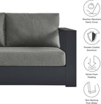Modway Tahoe Aluminum Modular Right-Facing Outdoor Patio Loveseat in Gray - Image 8